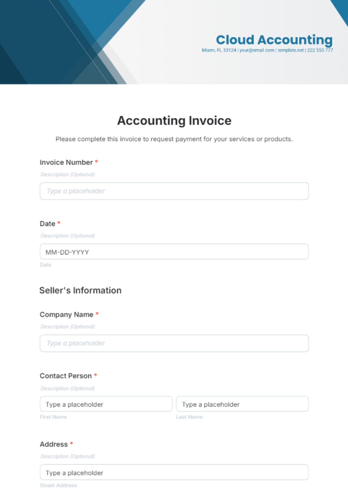 Accounting Invoice Template - Edit Online & Download