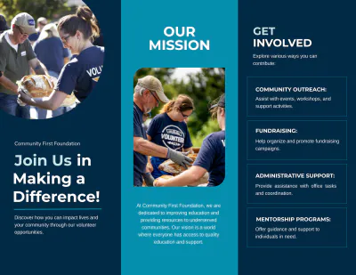 Free Blank Volunteer Brochure Template to Edit Online