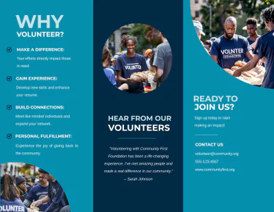 Free Blank Volunteer Brochure Template to Edit Online