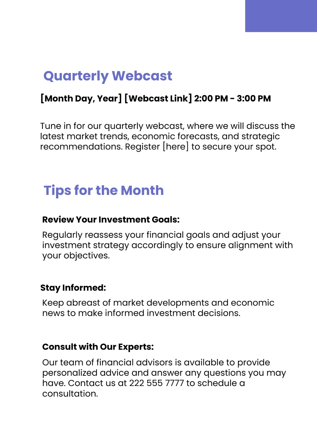 Free Finance Newsletter Template to Edit Online Free Finance Newsletter Template to Edit Online