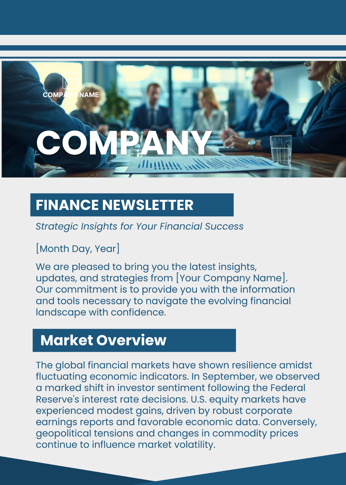 Free Finance Newsletter Template