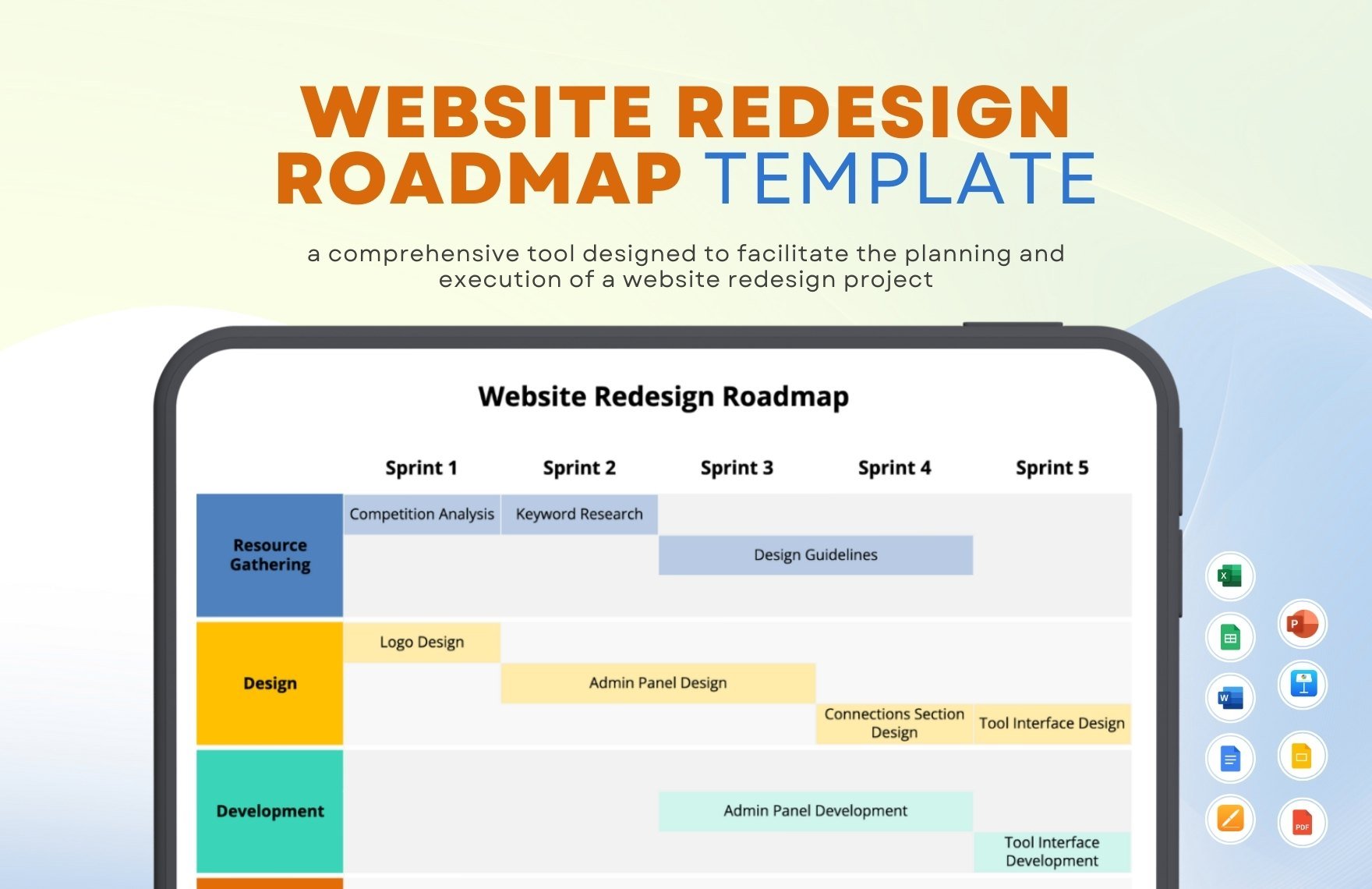 Website Redesign Roadmap Template in Word, Google Docs, Excel, PDF, Google Sheets, Apple Pages, PowerPoint, Google Slides, Apple Keynote