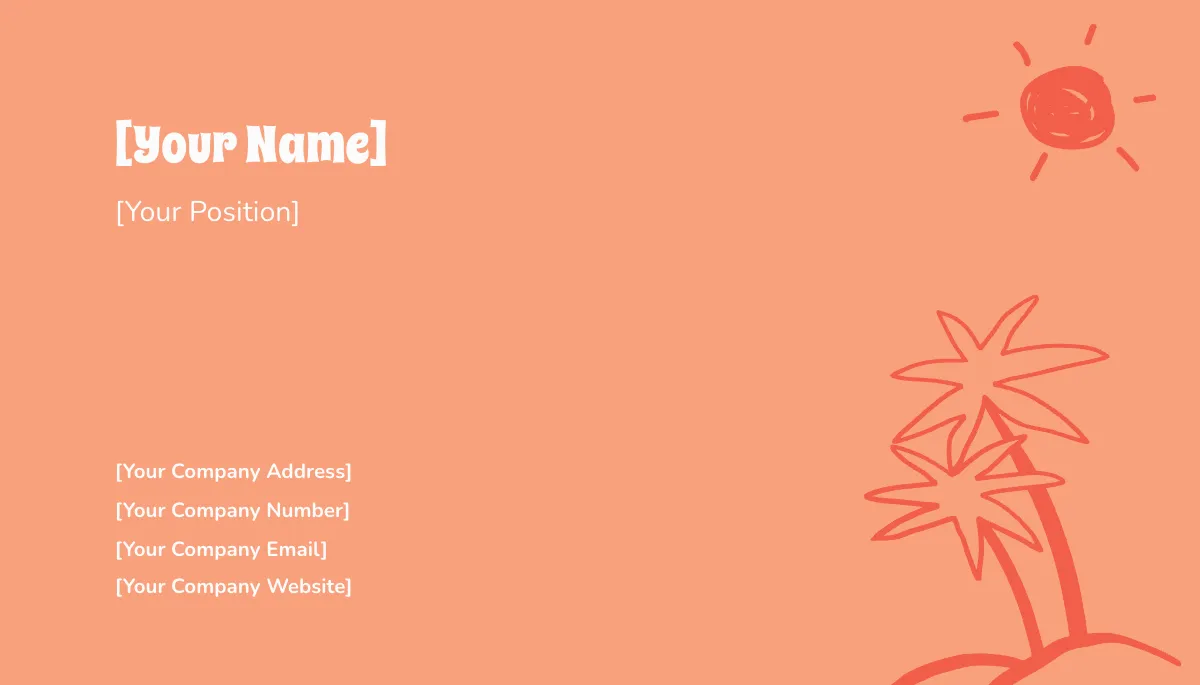 Free Tropical Business Card Template to Edit Online
