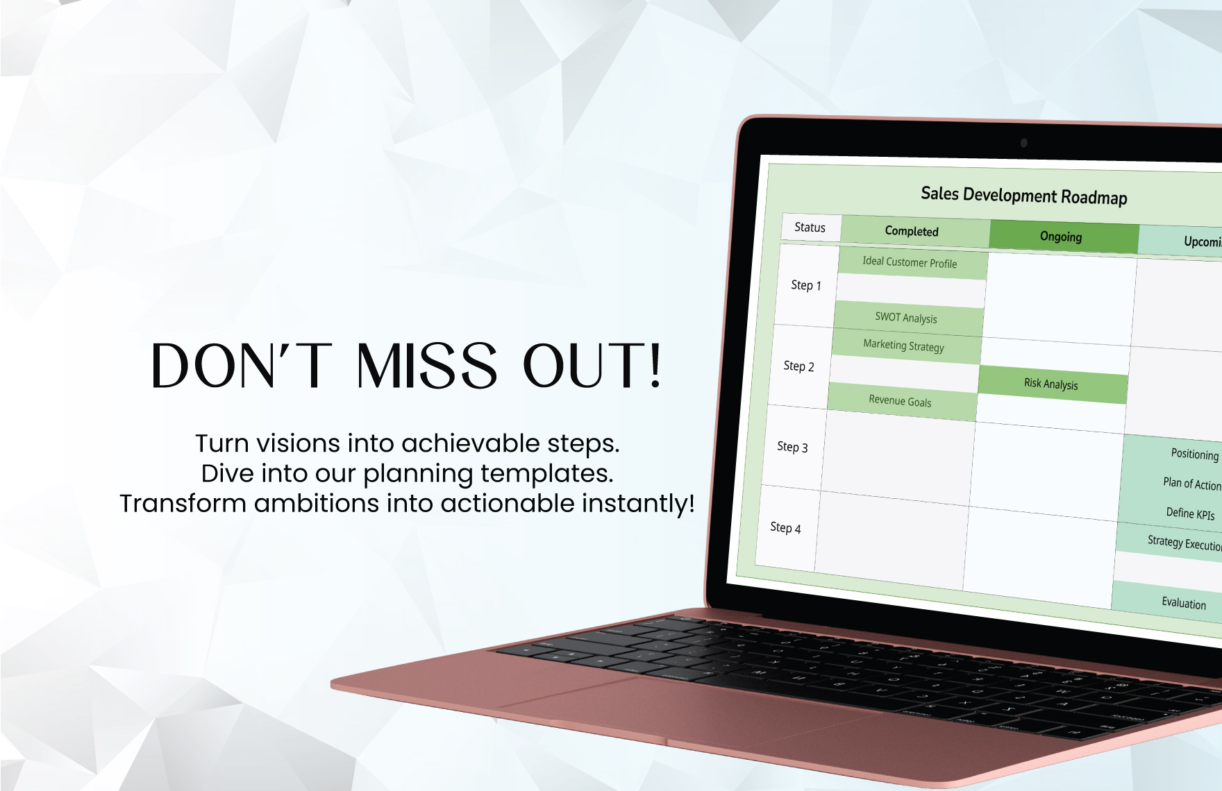 Simple Sales Development Roadmap Template