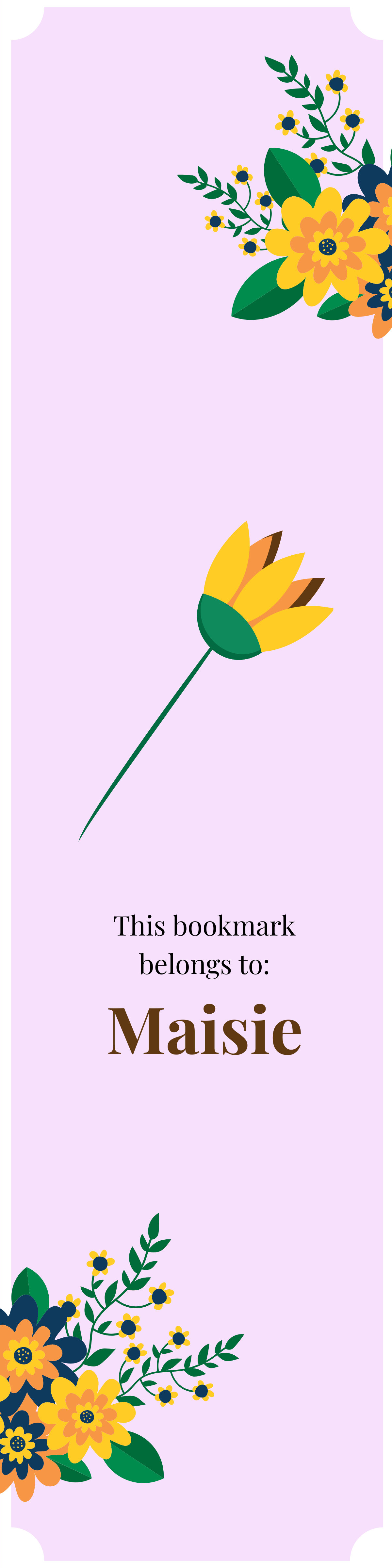 Floral Bookmark Template