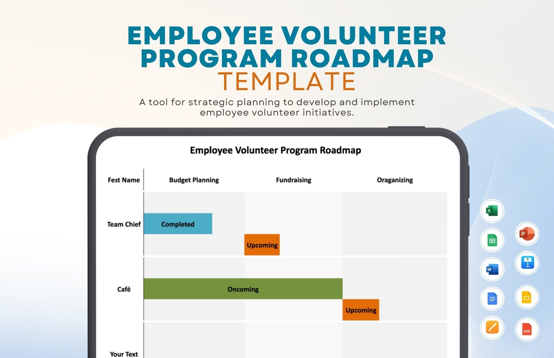 Employee Volunteer Program Roadmap Template in Word, Google Docs, Excel, PDF, Google Sheets, Apple Pages, PowerPoint, Google Slides, Apple Keynote