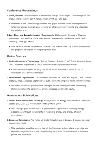 Free Endnote Bibliography Template to Edit Online