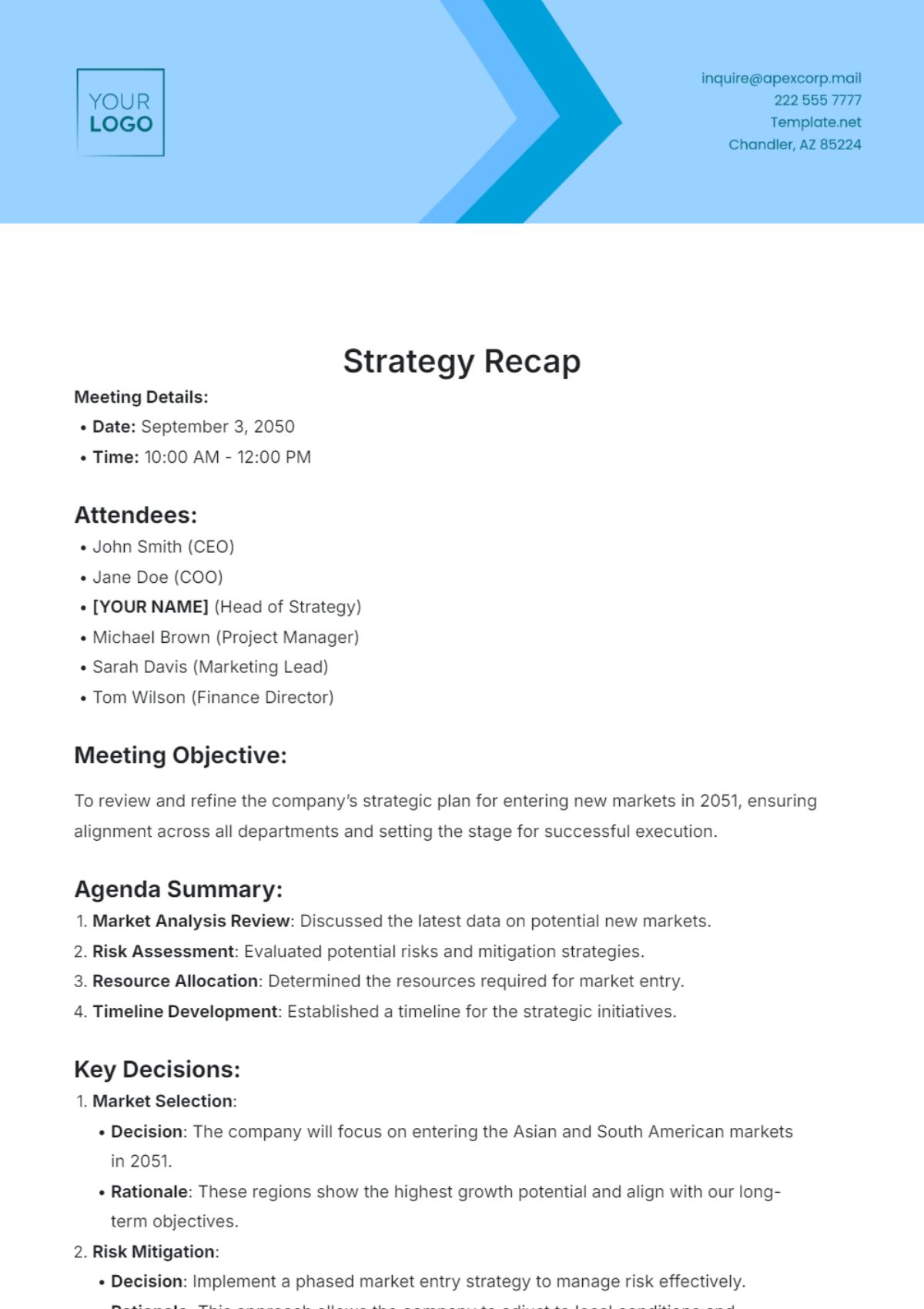 Strategy Recap Template - Edit Online & Download