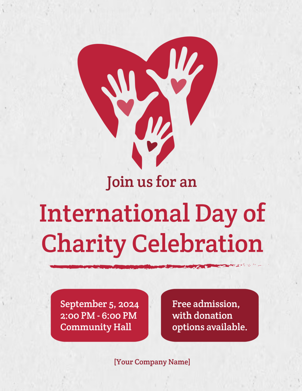 Free International Day of Charity Celebration Flyer Template