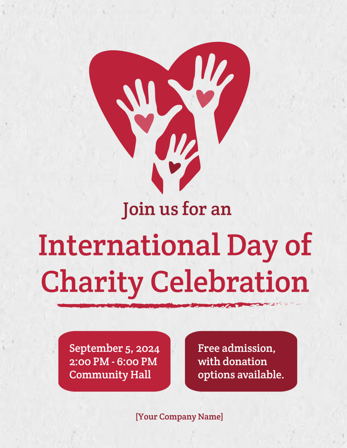 International Day of Charity Celebration Flyer