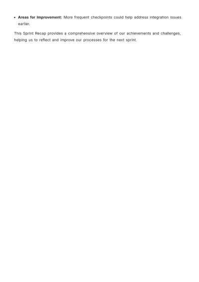 Free Sprint Recap Template to Edit Online