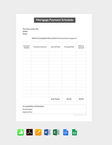 Sample Loan Payment Schedule Template Google Docs Google Sheets 