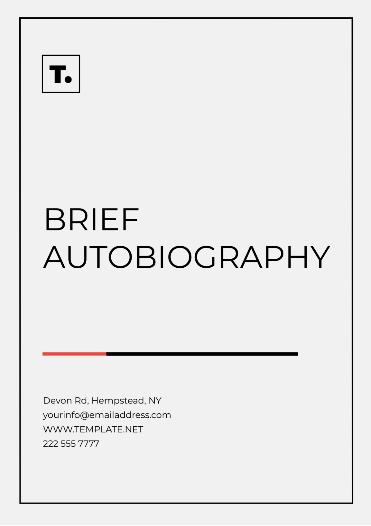 Brief Autobiography Template