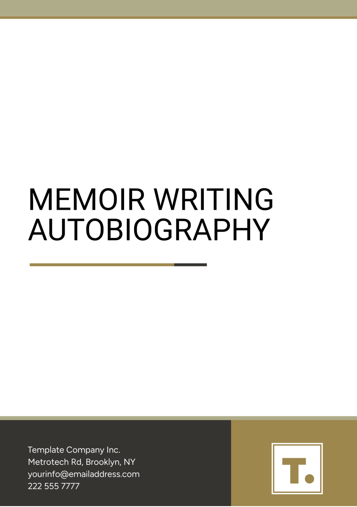 Memoir Writing Autobiography Template