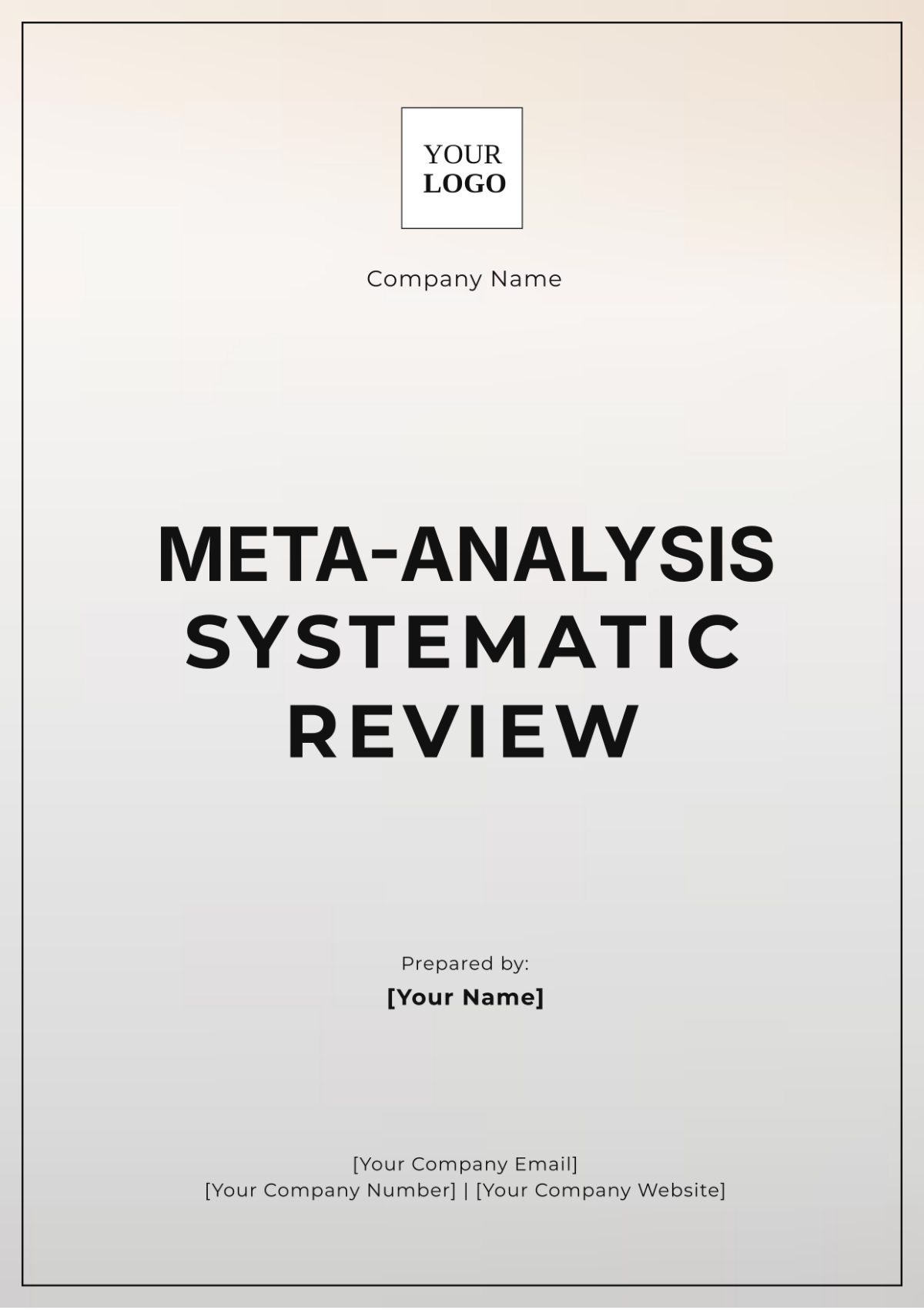 Meta Analysis Systematic Review Template - Edit Online & Download