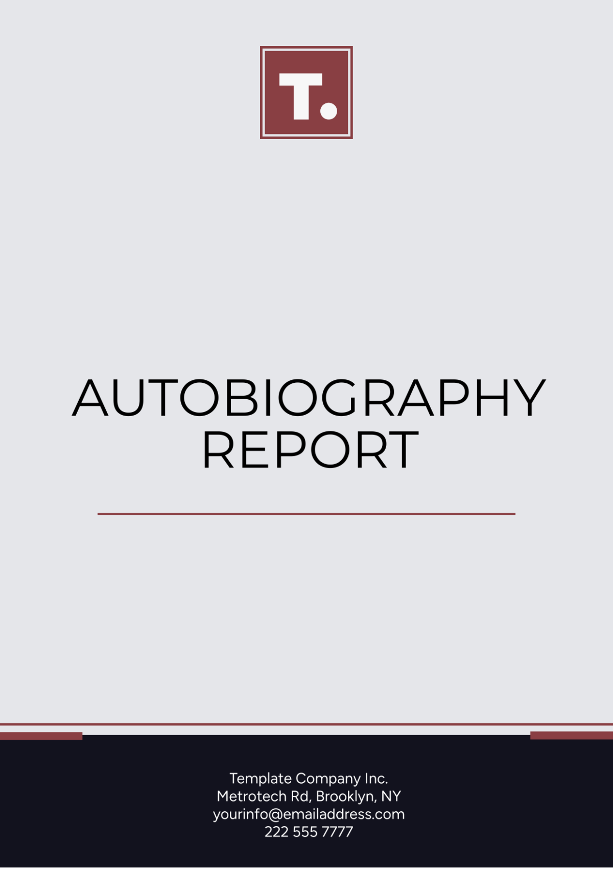 Autobiography Report Template