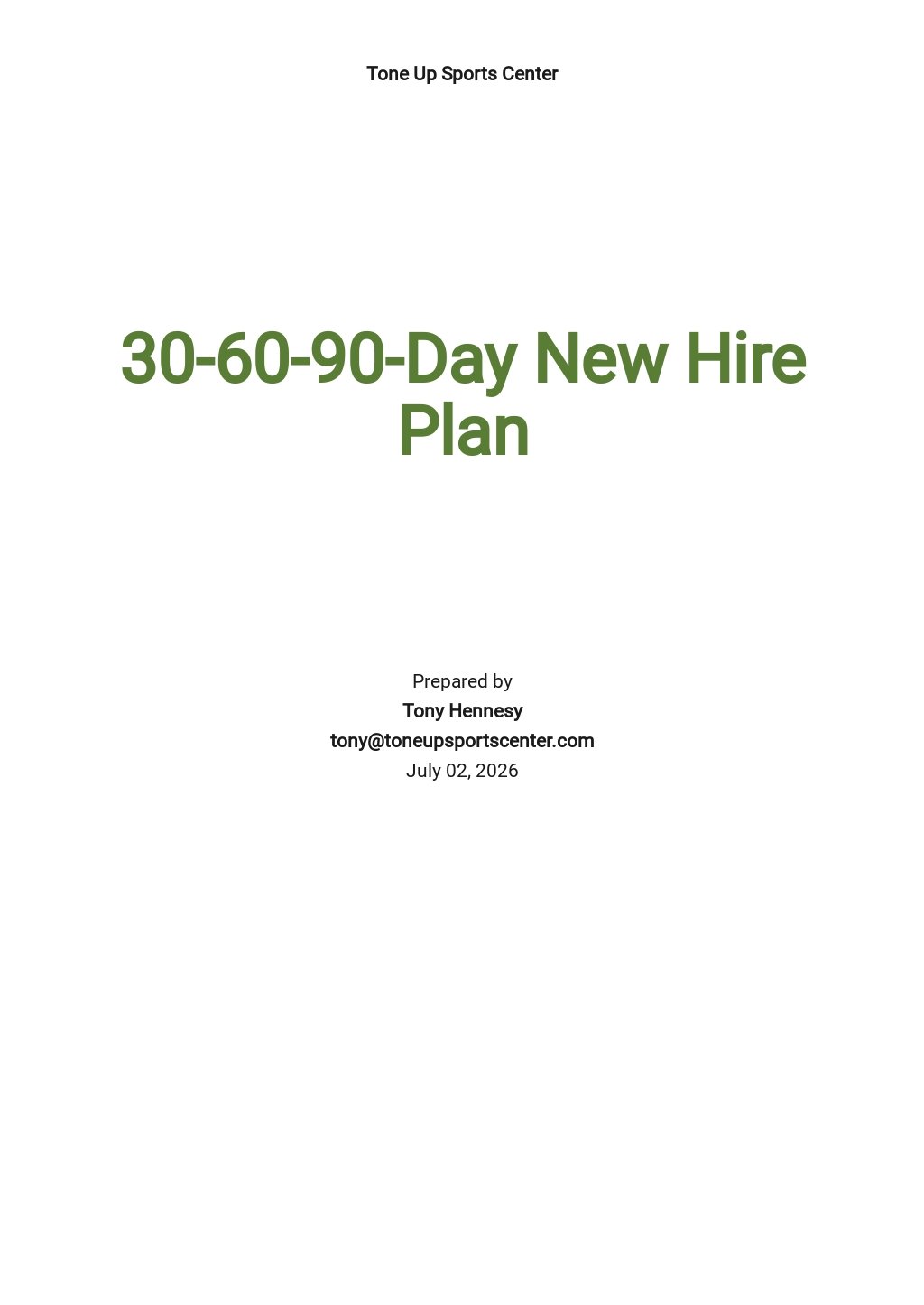 30 60 90 day job plan template