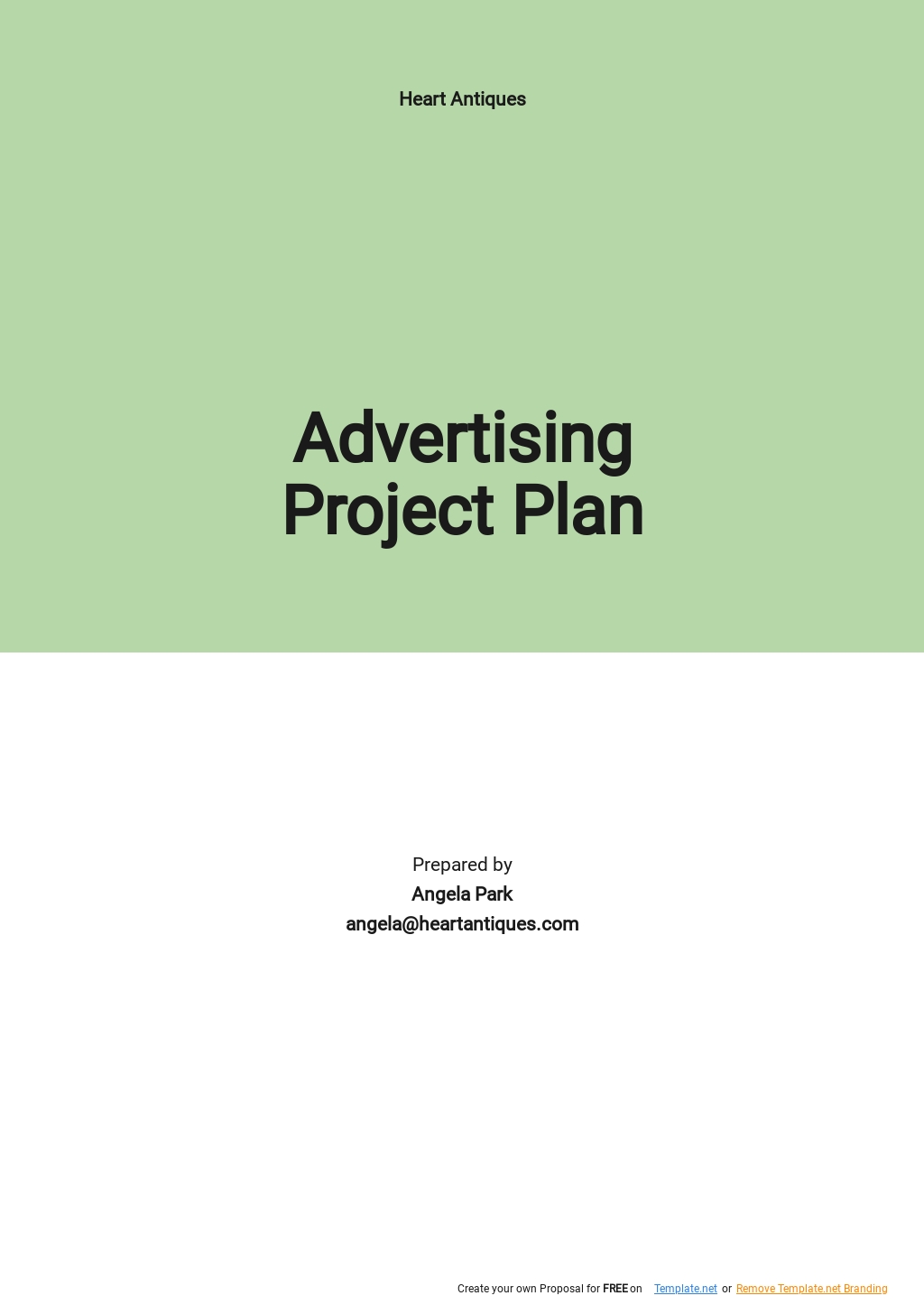 Advertising Project Plan Template - Google Docs, Word, Apple Pages, PDF