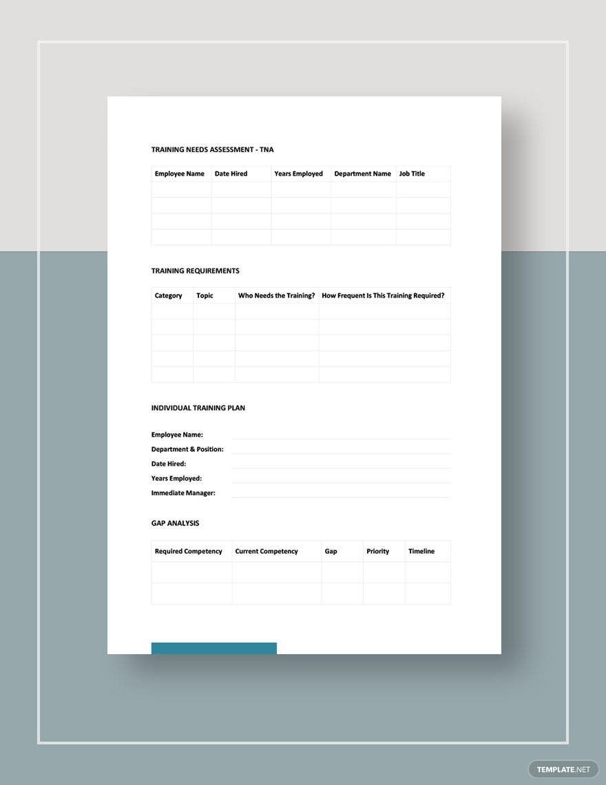 Blank Training Plan Template