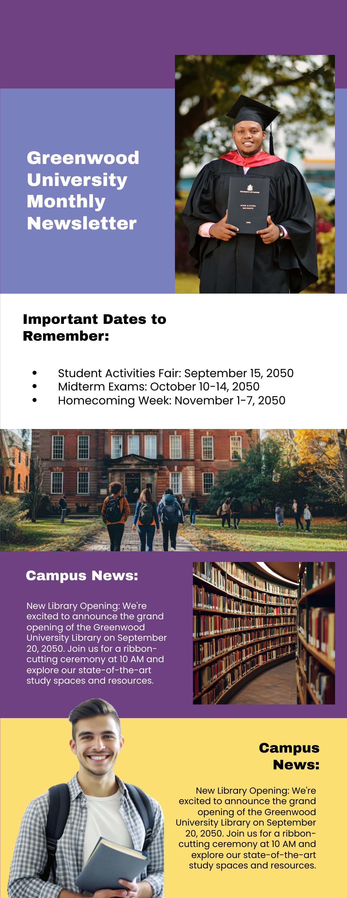 College Email Newsletter Template - Edit Online & Download