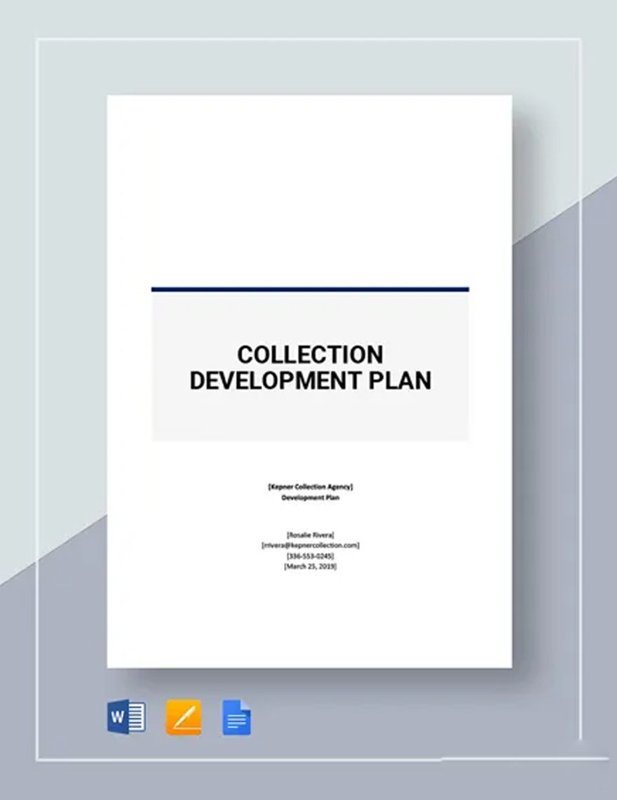 Collection Development Plan Template in Word, Google Docs, Apple Pages
