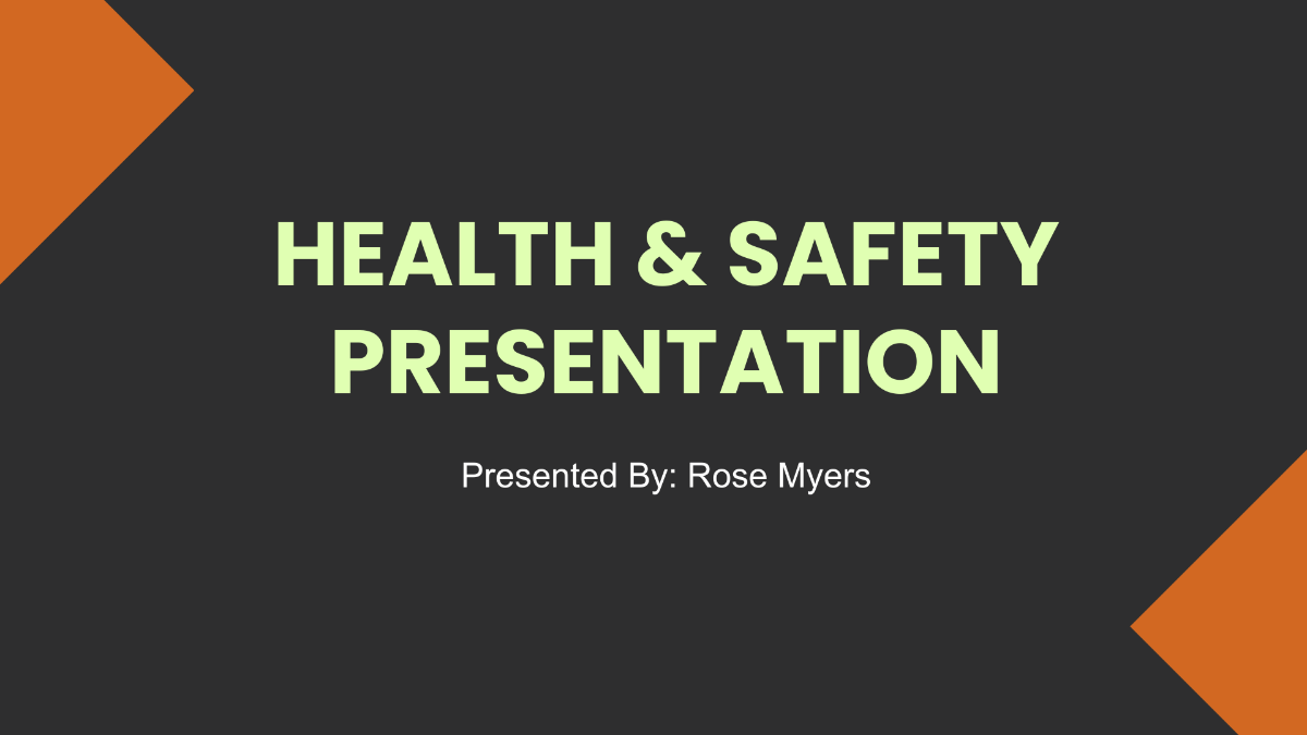 Free Health & Safety Presentation Template