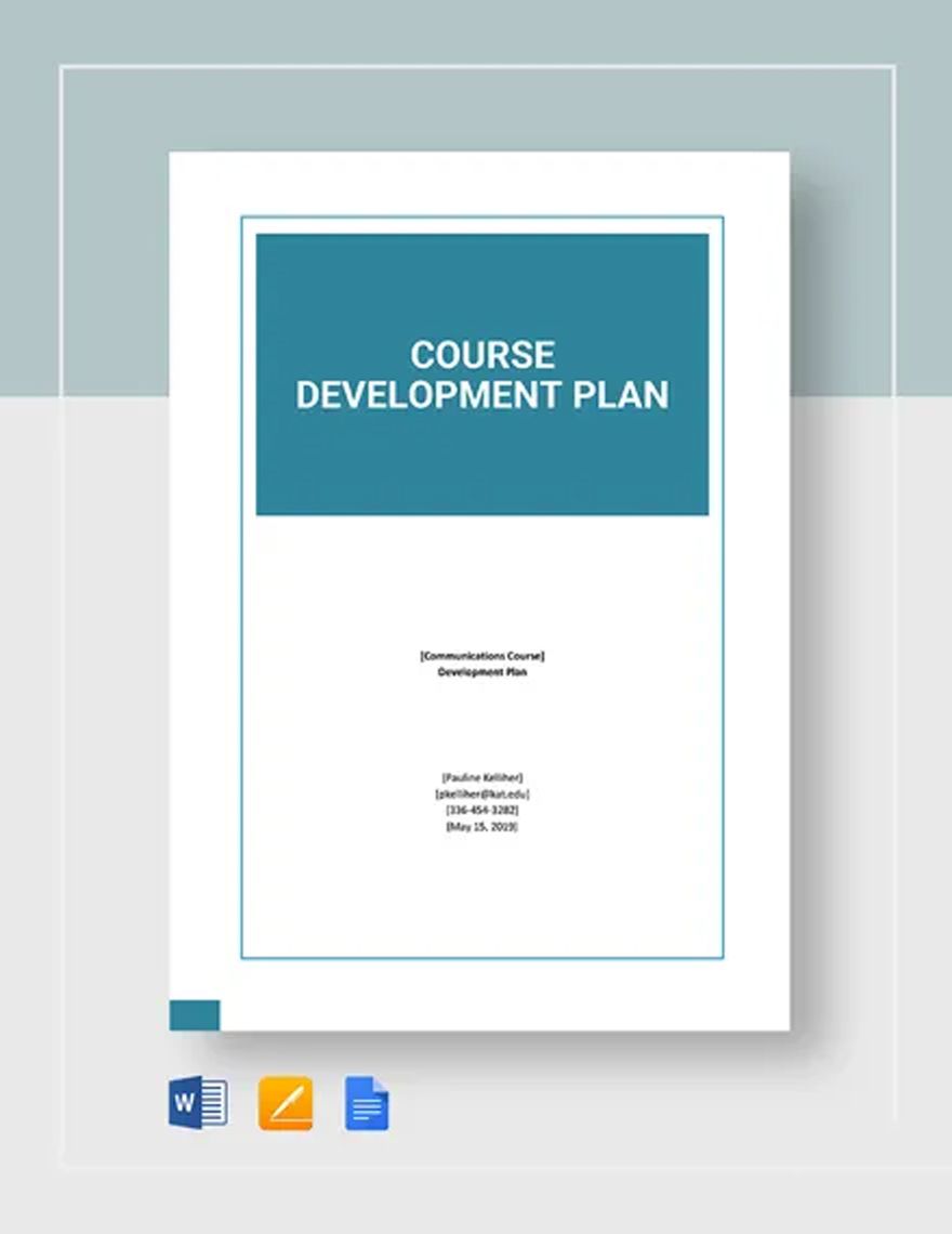 Course Development Plan Template