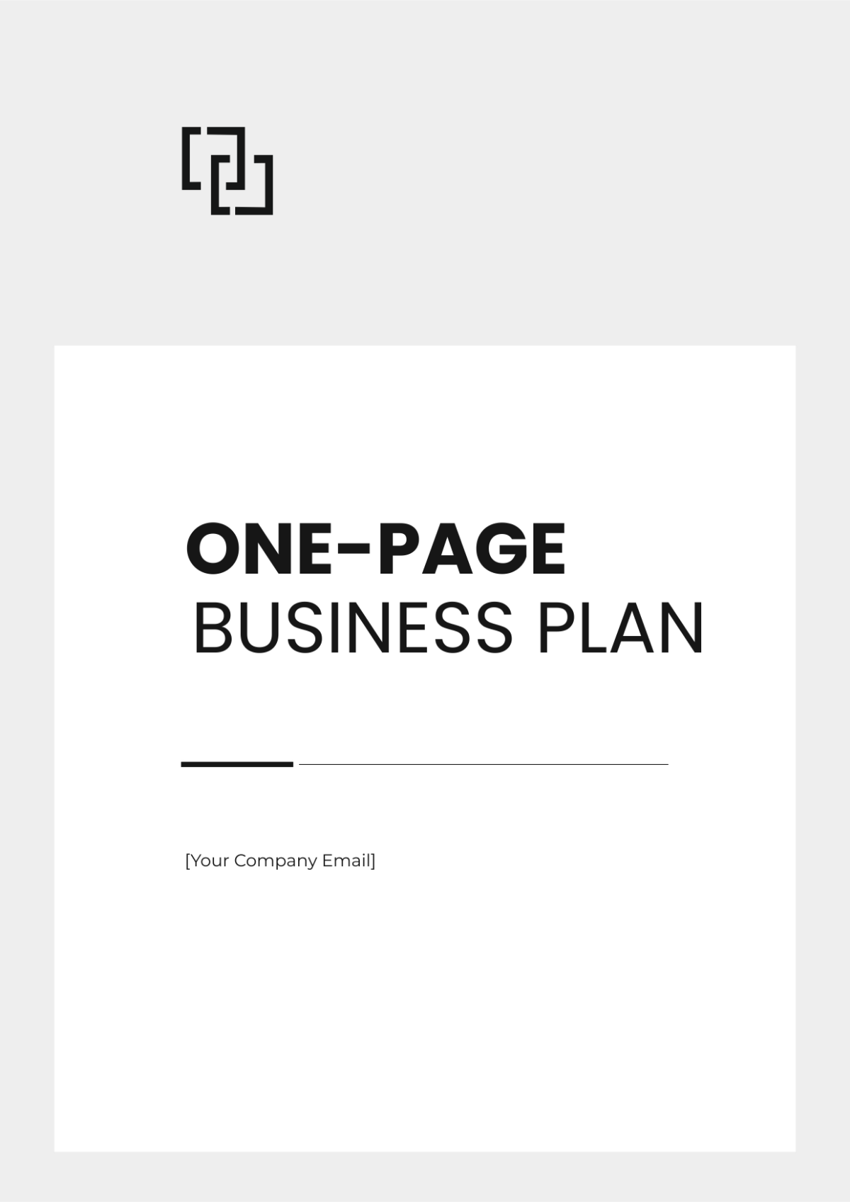 One-Page Business Plan Layout Template - Edit Online & Download