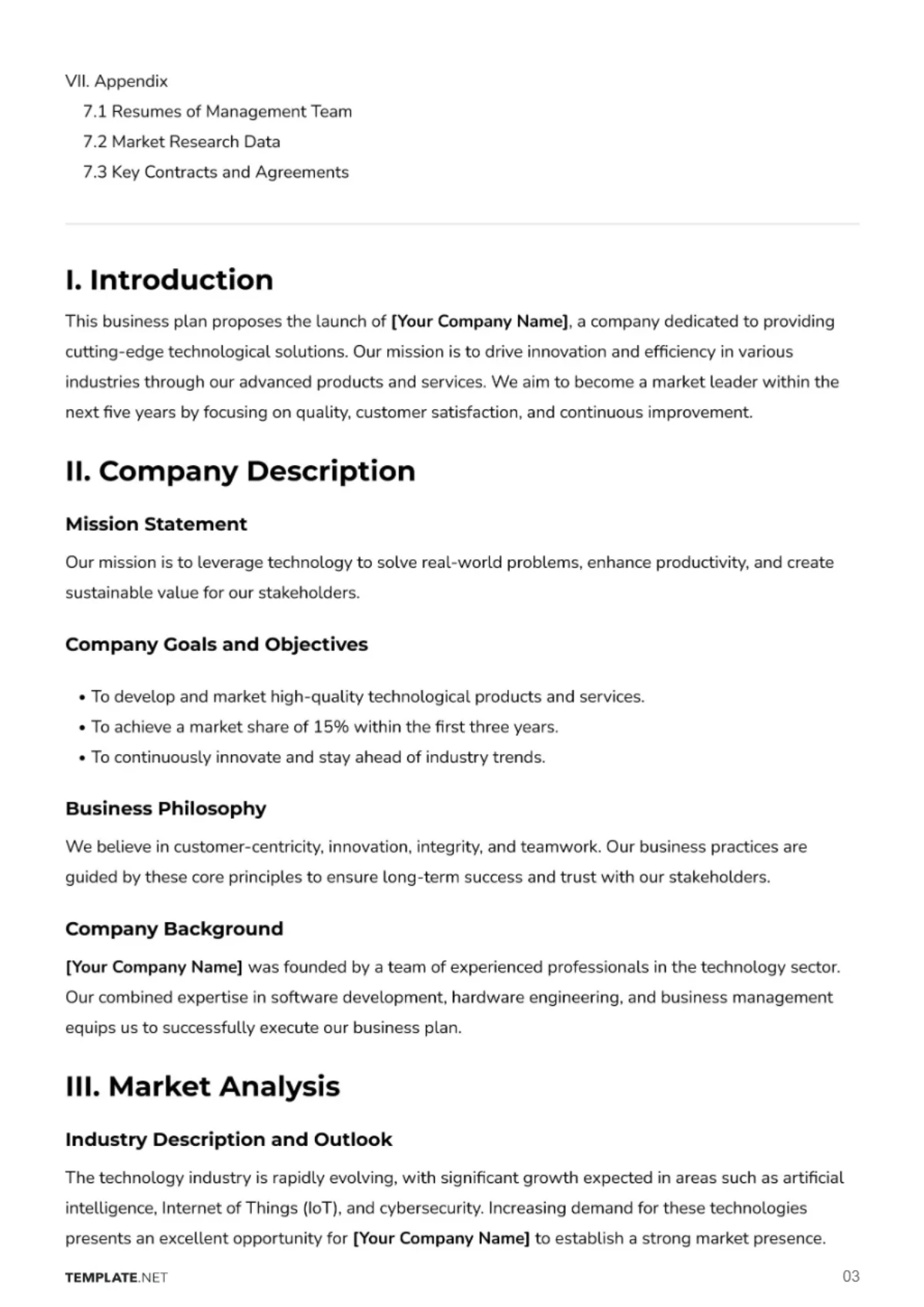 Free Business Plan Proposal Format Template to Edit Online
