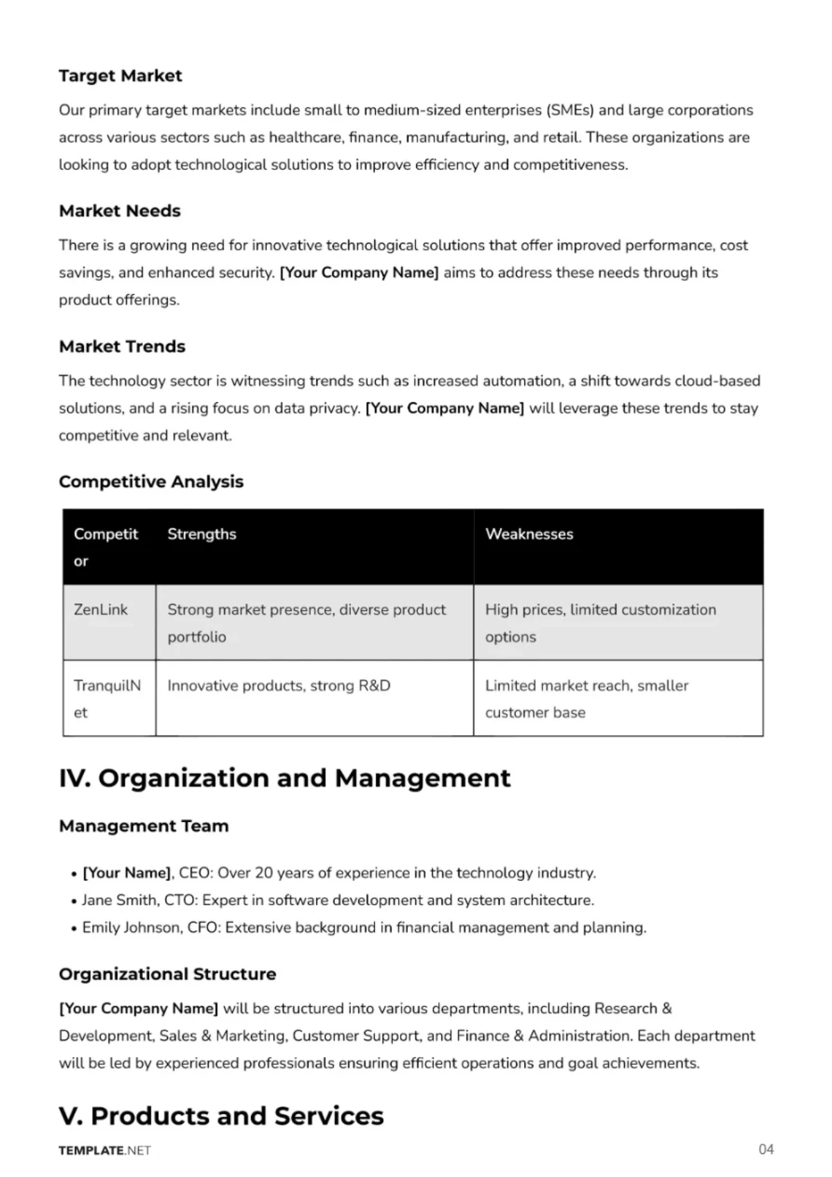 Free Business Plan Proposal Format Template to Edit Online