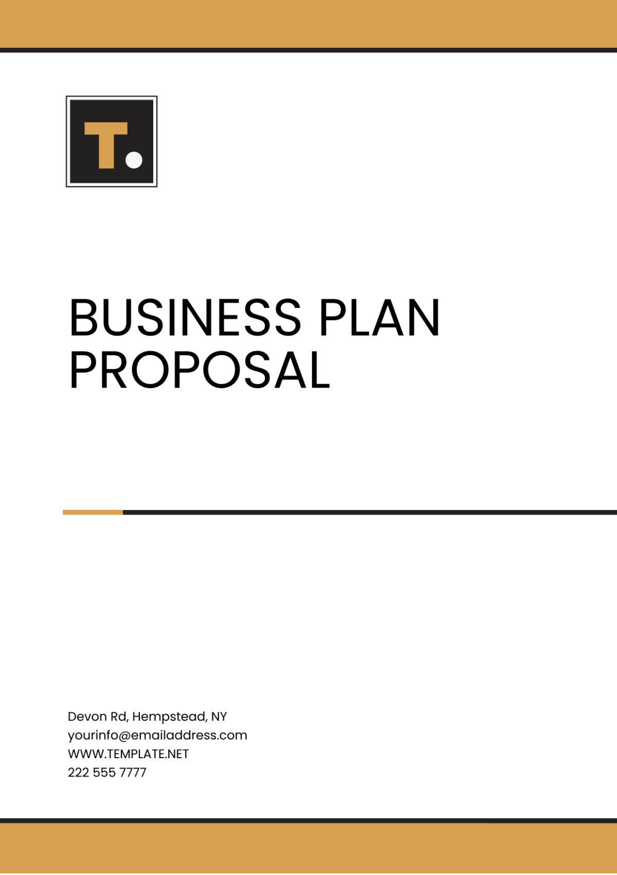 Business Plan Proposal Format Template