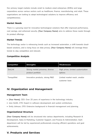 Free Business Plan Proposal Format Template to Edit Online
