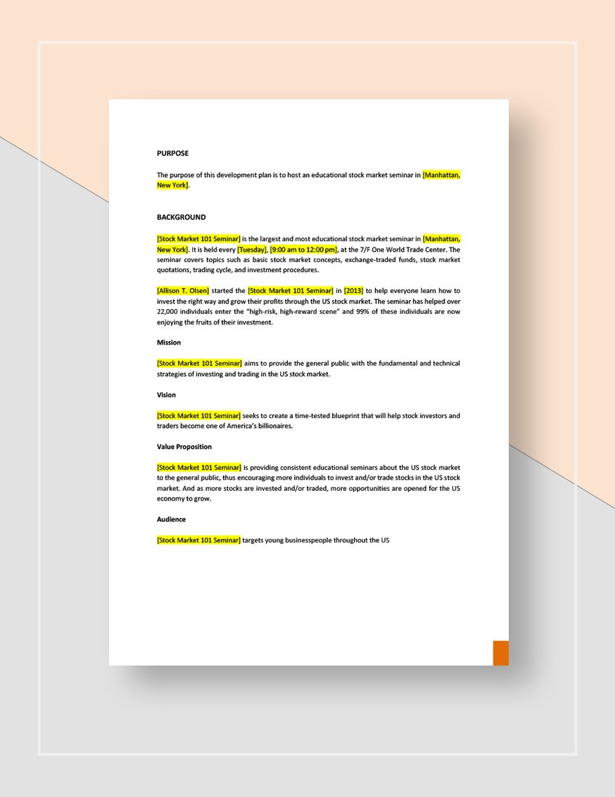 Educational Development Plan Template - Google Docs, Word, Apple Pages ...