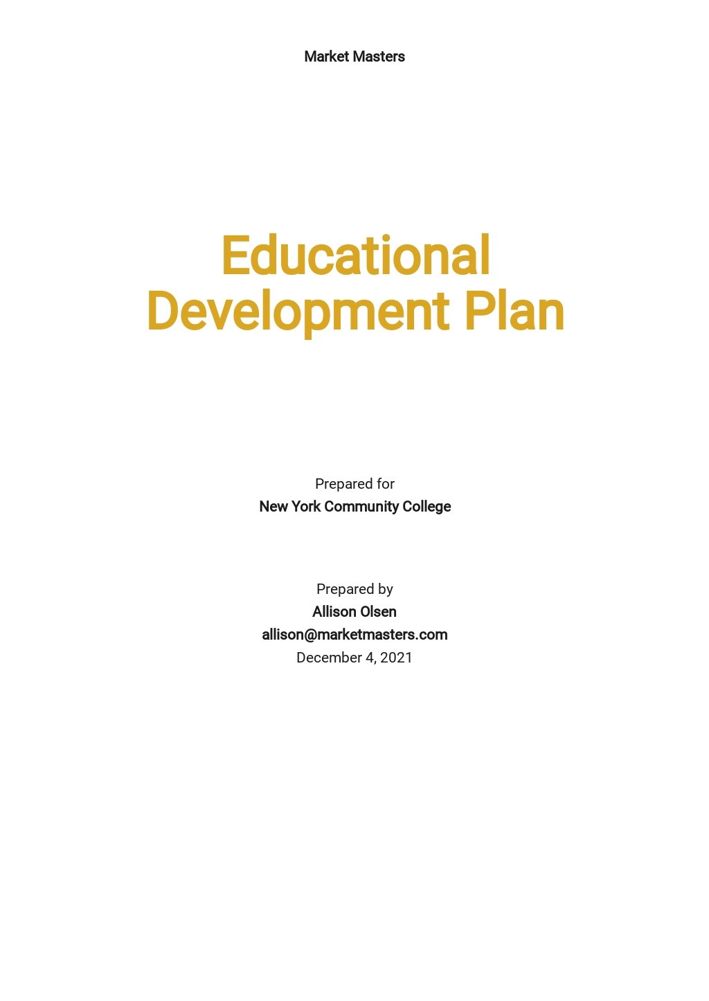 educational strategic plan template