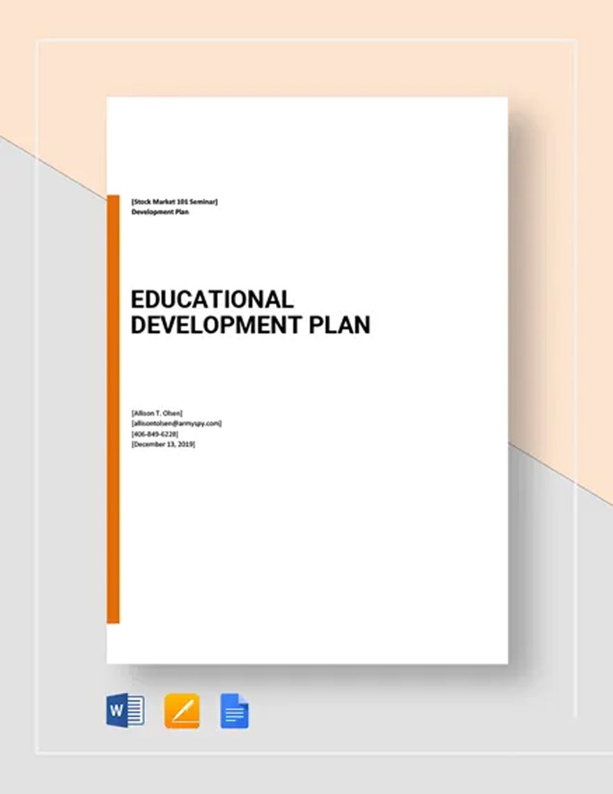 Educational Development Plan Template