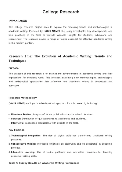 Free College Research Template to Edit Online | Template.net to Edit Online
