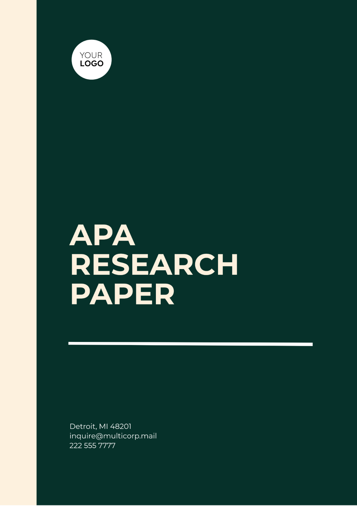 Free APA Research Paper Template