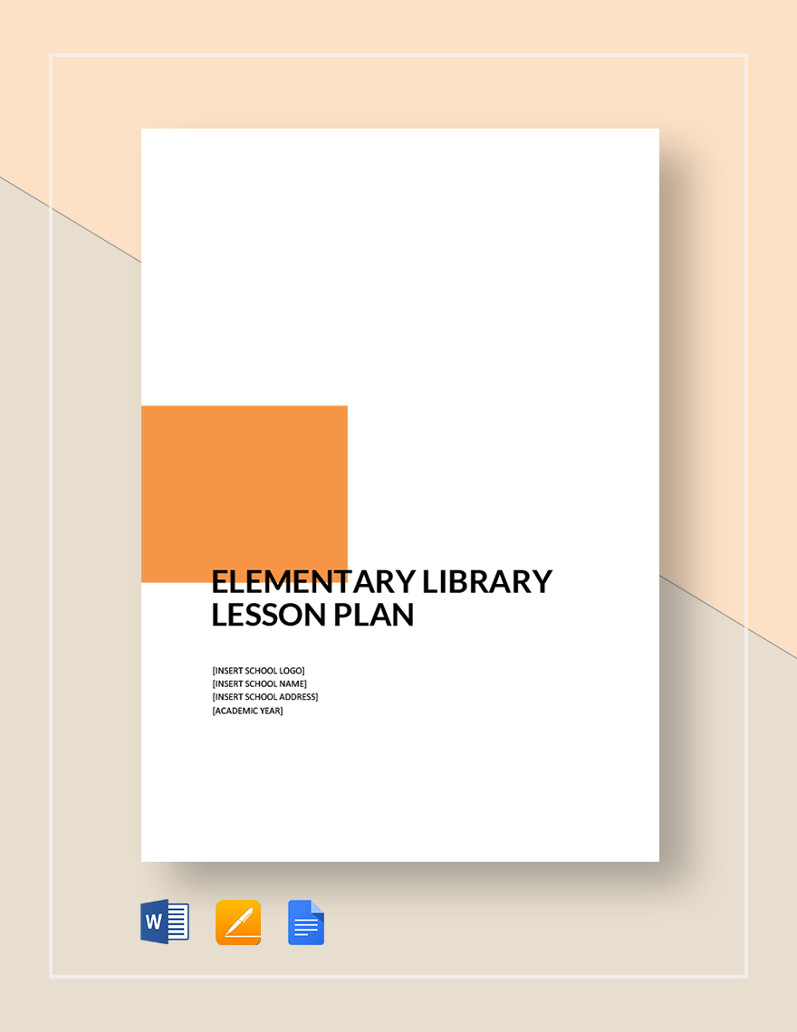 Elementary Library Lesson Plan Template