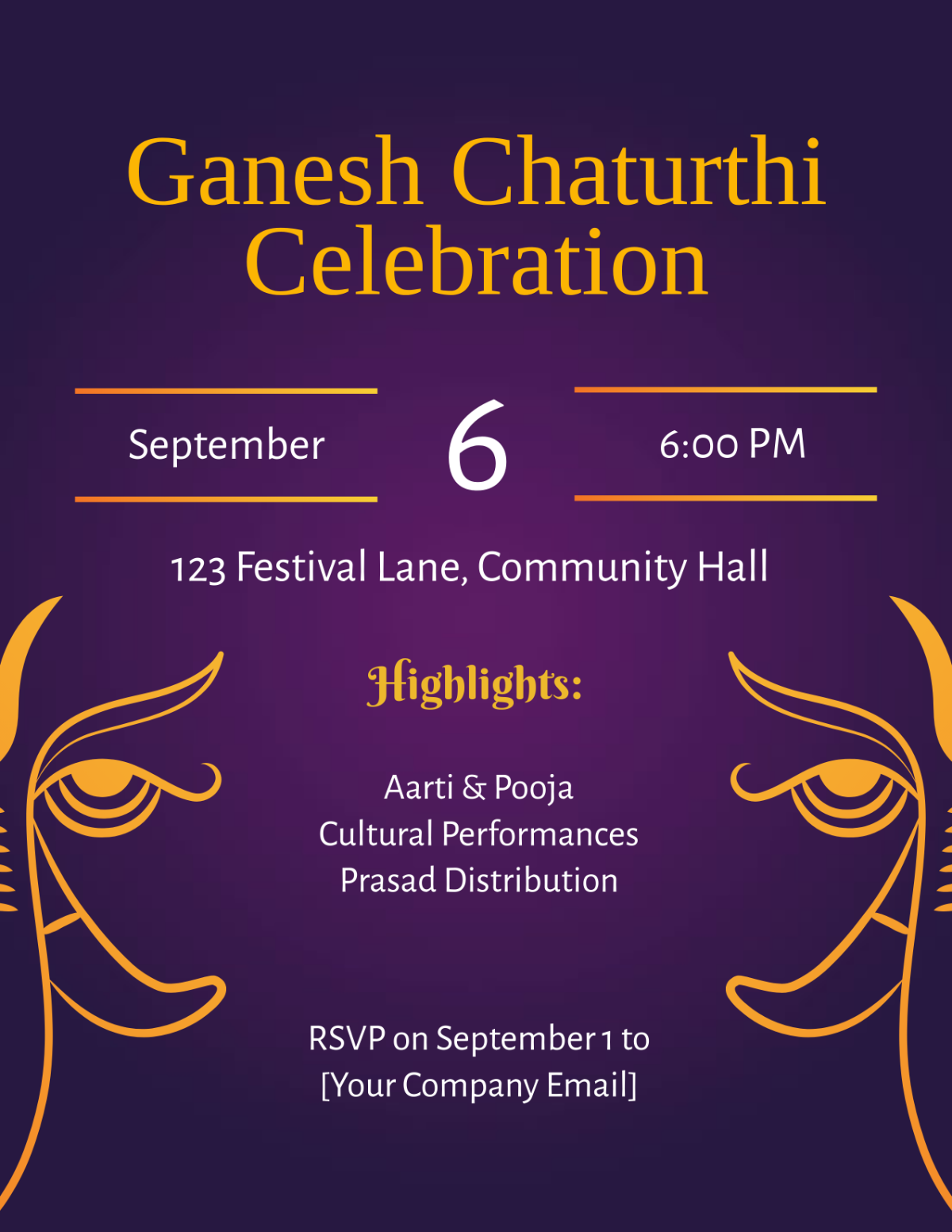 Ganesh Chaturthi Celebration Flyer