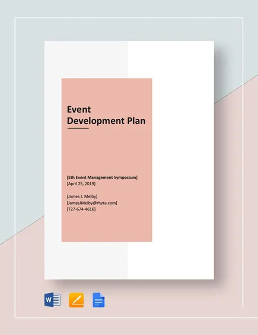 Event Development Plan Template