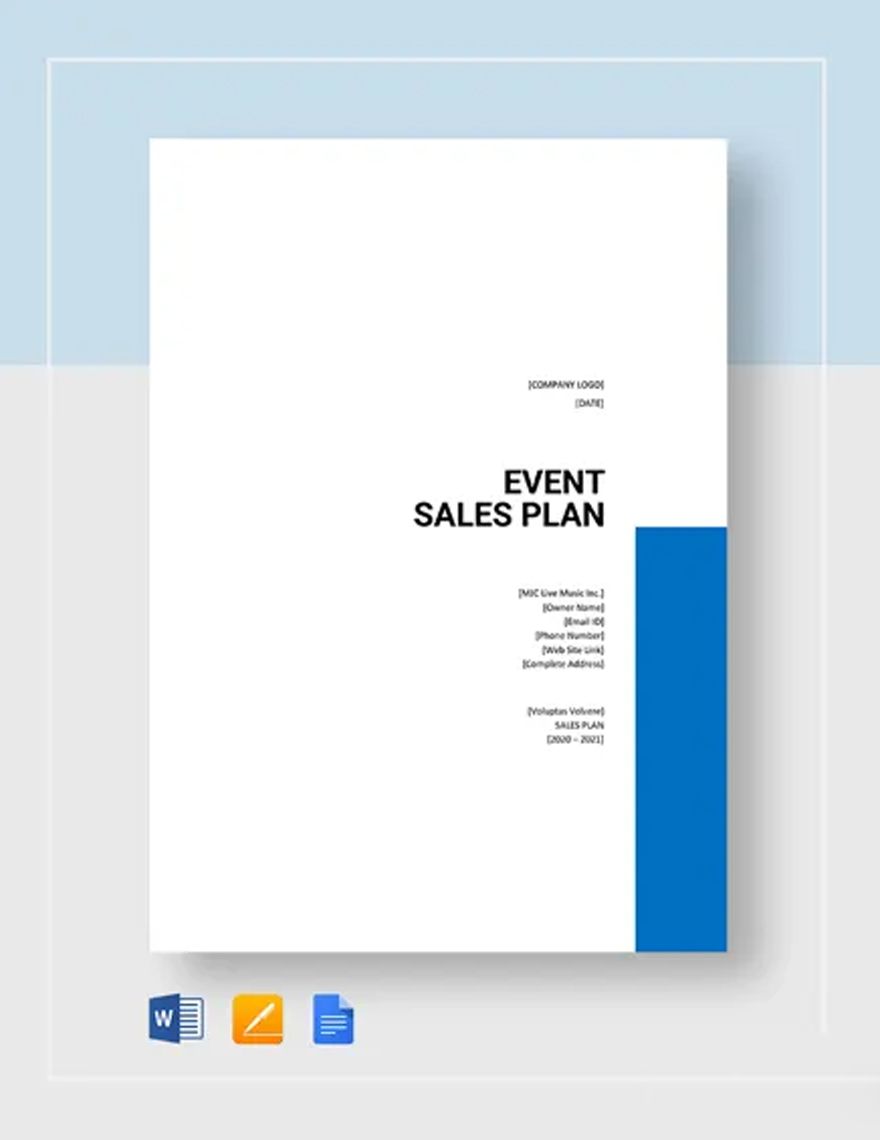 Event Sales Plan Template