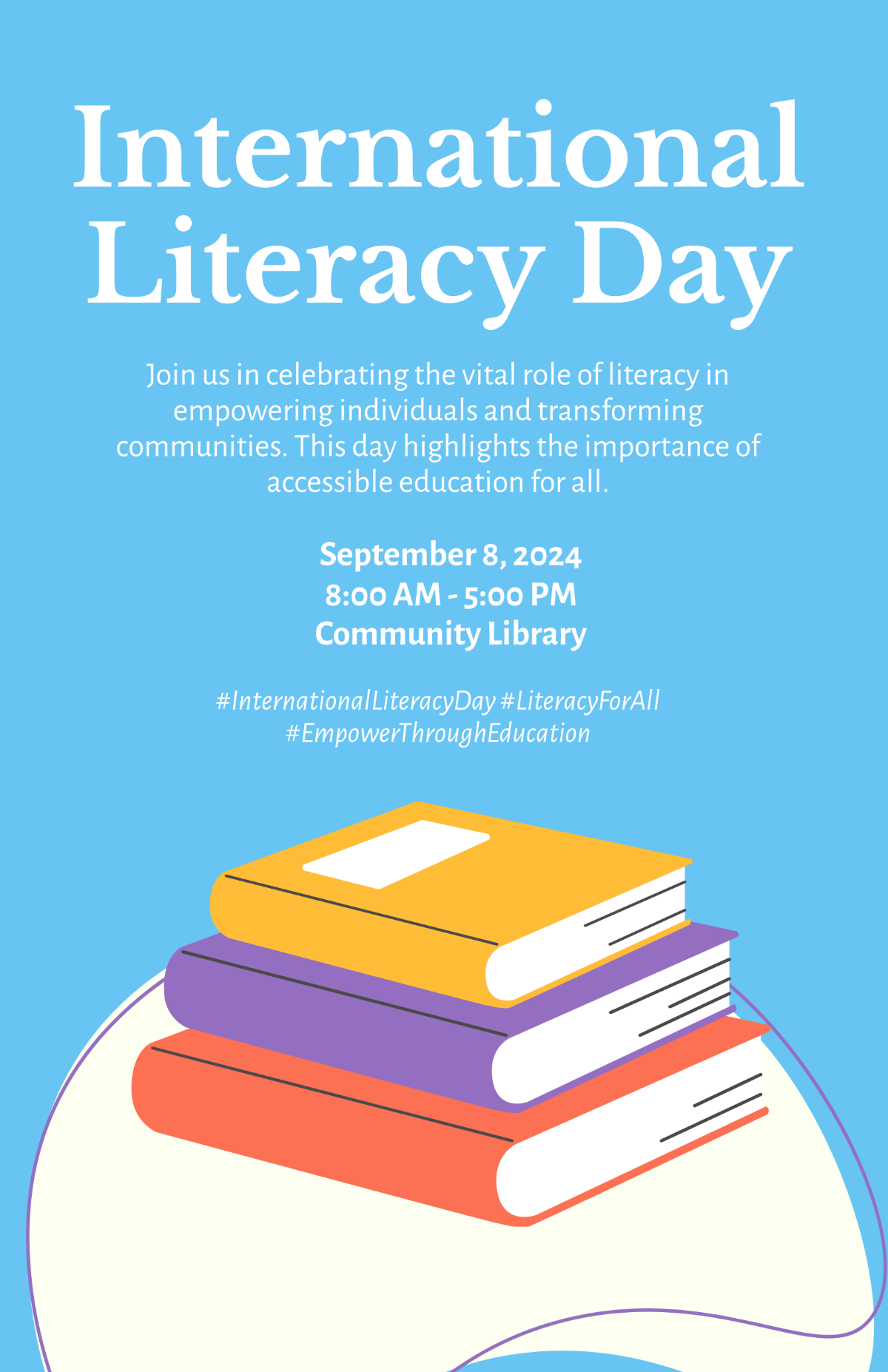 Free International Literacy Day Poster Template To Edit Online