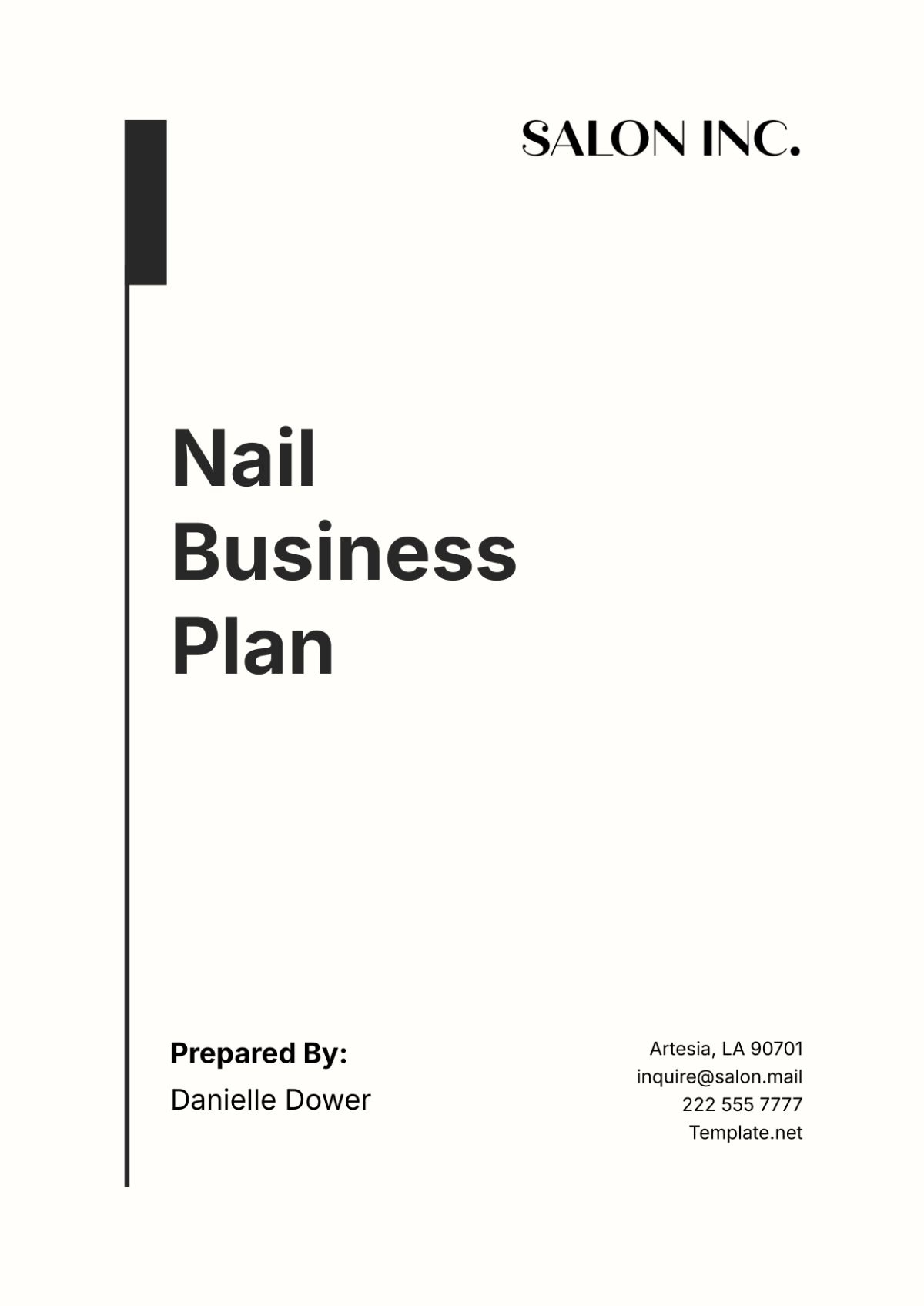 Nail Business Plan Template