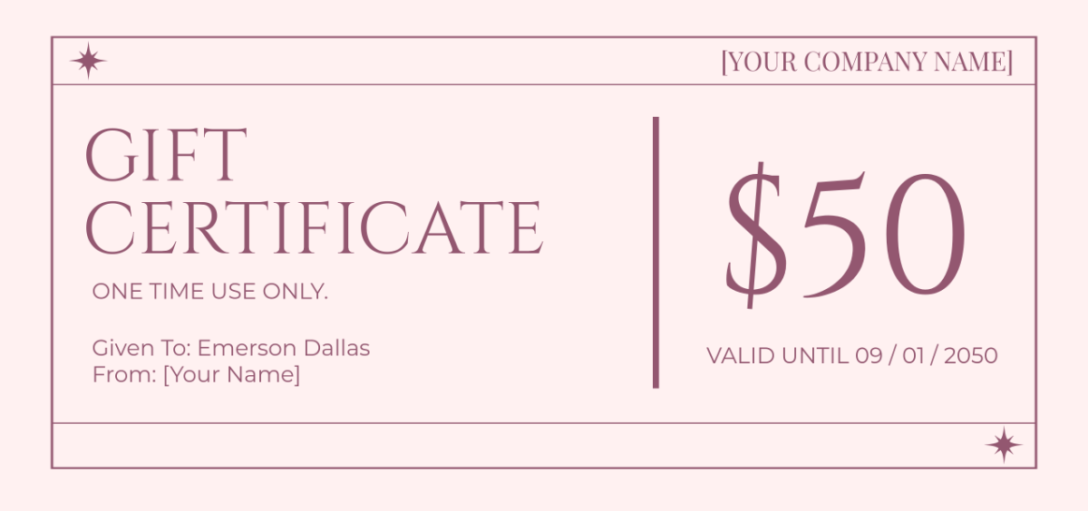 Aesthetic Gift Certificate Template - Edit Online & Download