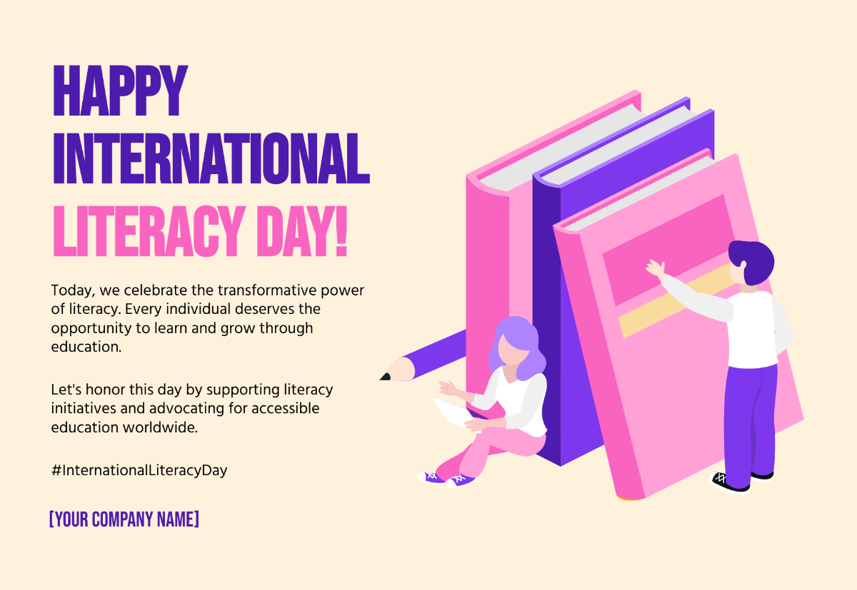 Happy International Literacy Day Template - Edit Online & Download