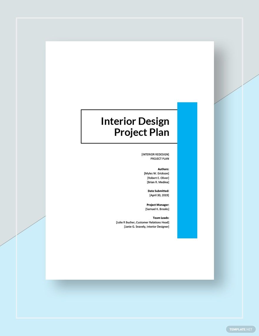 Interior Design Project Plan Template