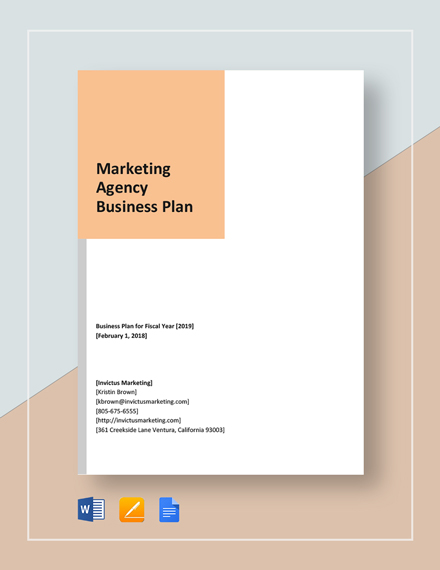 Marketing Agency Business Plan Template Word (DOC) Google Docs