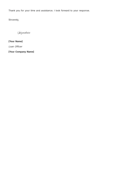 Free Blank Loan Letter Template to Edit Online