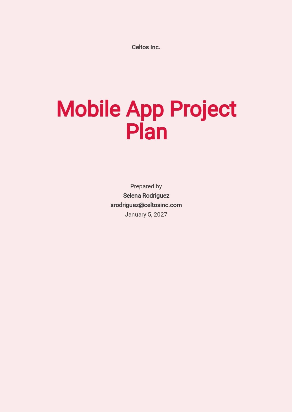 Mobile App Planning Template
