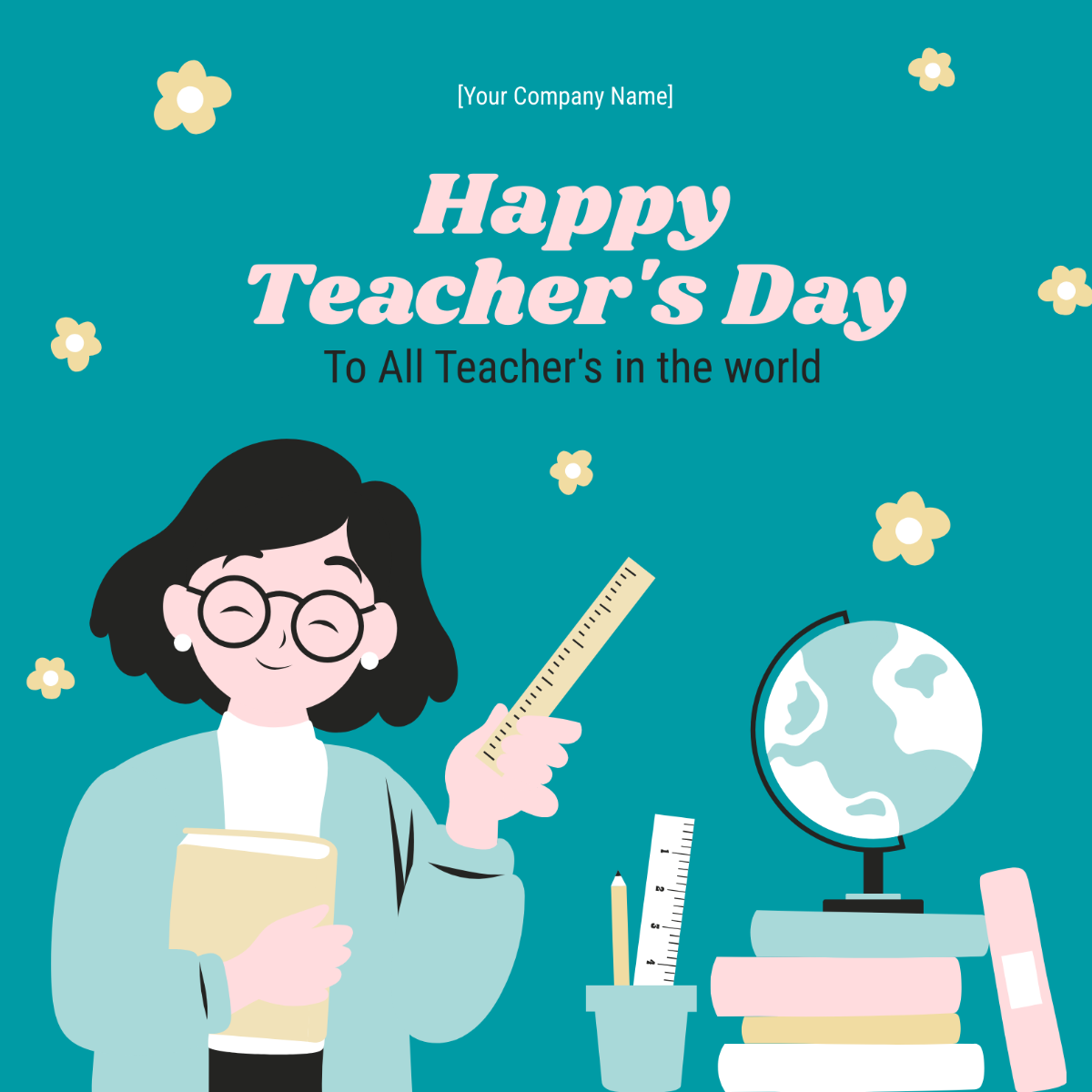 Teacher's Day LinkedIn Post Template - Edit Online & Download